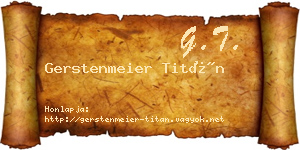 Gerstenmeier Titán névjegykártya
